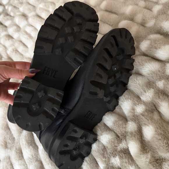 Frye Black Leather Moto Boots - Picture 9 of 9